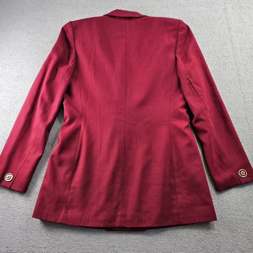 Dress Barn Blazer Jacket Women's 8 Maroon Stretch Long Sleeve Double Breasted - Picture 2 of 12
